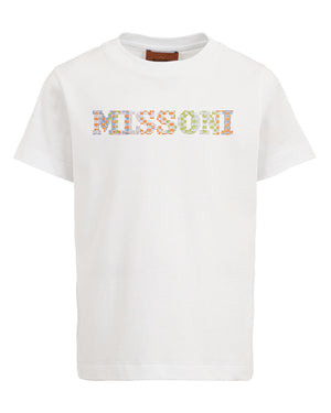 
  
    Missoni
  
 Girls White Studded Logo T-Shirt