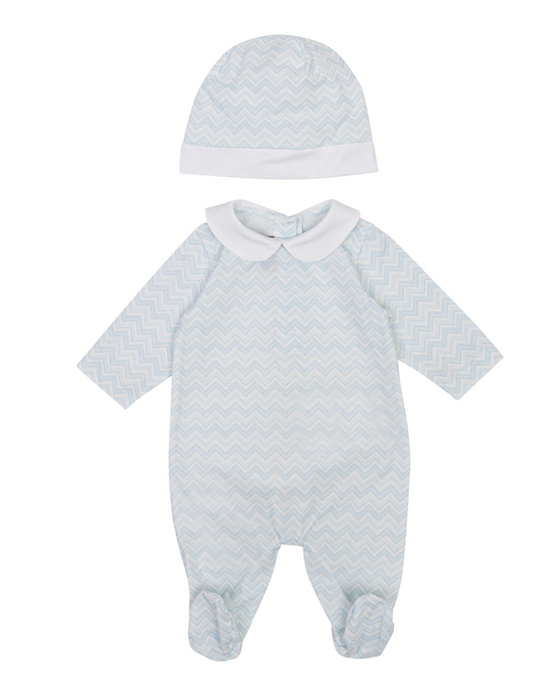 Baby Boys Blue ZigZag Gift Set