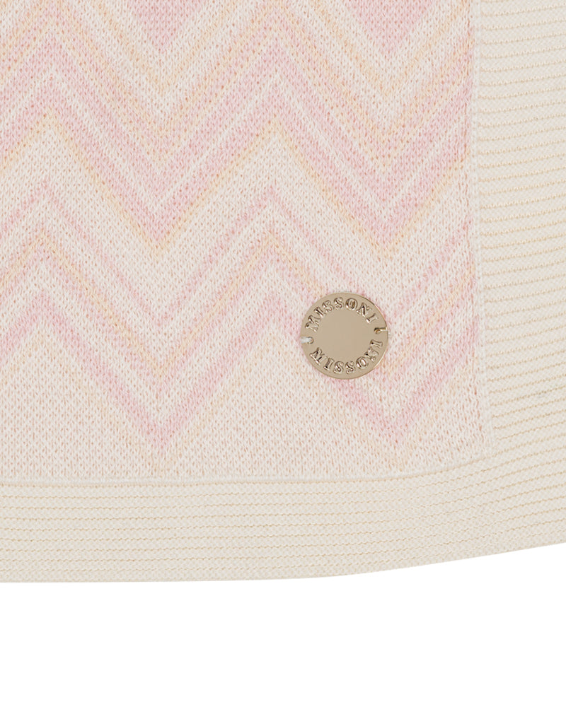 Baby Girls Pink Zigzag Knit Blanket
