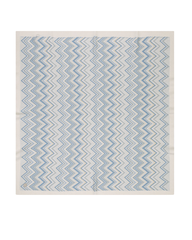 Baby Boys Blue Zigzag Knit Blanket