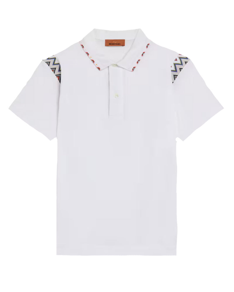 Boys White Cotton Polo