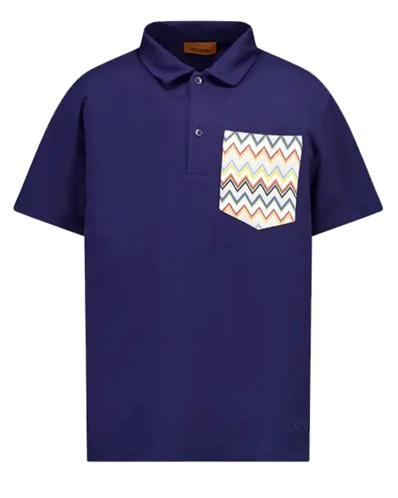 
  
    Missoni
  
 Boys Navy Cotton Pocket Polo