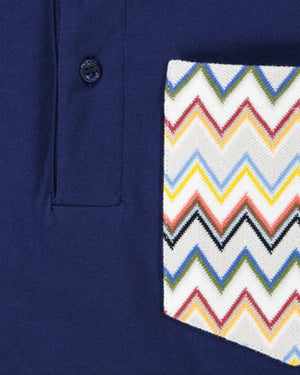
  
    Missoni
  
 Boys Navy Cotton Pocket Polo
