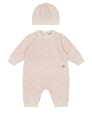 
  
    Missoni
  
 Baby Girls Pink Zig Zag Onesie & Hat Set