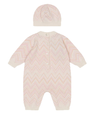 
  
    Missoni
  
 Baby Girls Pink Zig Zag Onesie & Hat Set