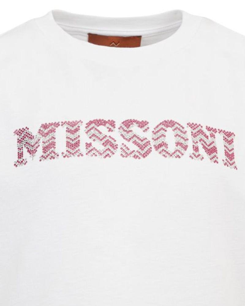 
  
    Missoni
  
 Girls White Crystal Logo T-Shirt