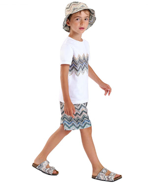 
  
    Missoni
  
 Boys White Chevron T-Shirt
