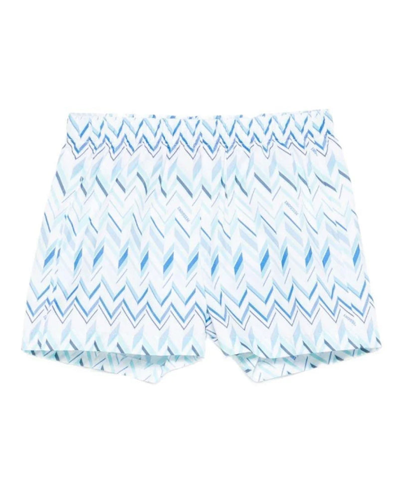 
  
    Missoni
  
 Baby Boys Blue Chevron Swim Shorts