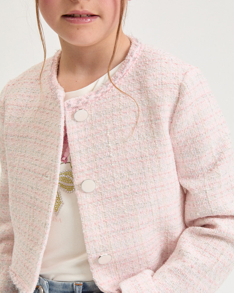 
  
    Monnalisa
  
 Girls Pink Tweed Jacket