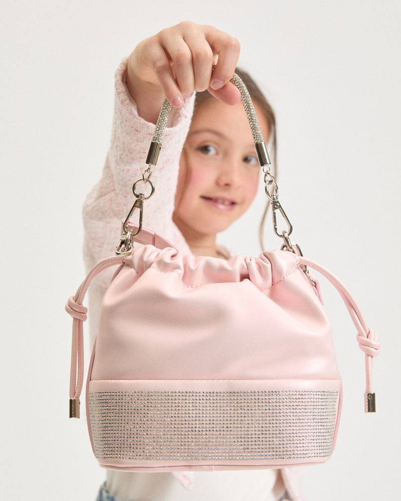 
  
    Monnalisa
  
 Girls Pink Rhinestone Bucket Bag
