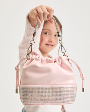 
  
    Monnalisa
  
 Girls Pink Rhinestone Bucket Bag