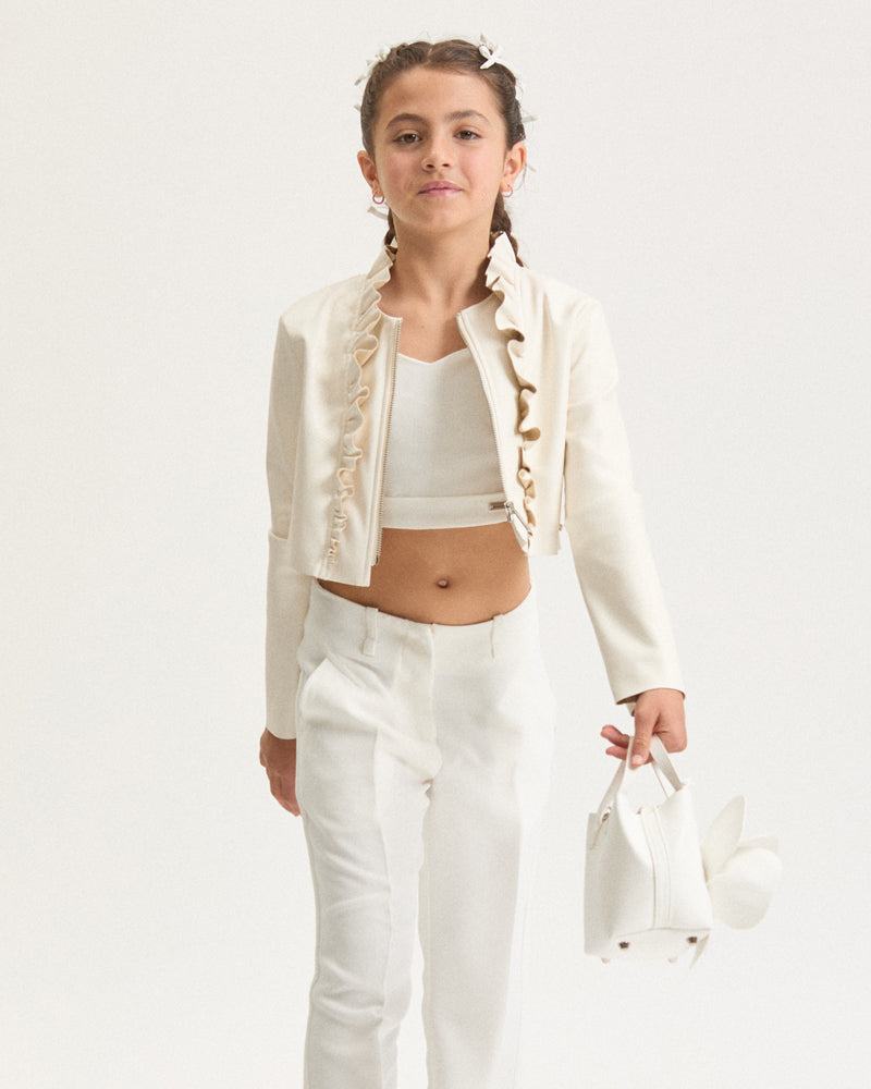 
  
    Monnalisa
  
 Girls White Formal Top & Pant Set