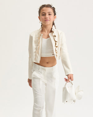 
  
    Monnalisa
  
 Girls White Formal Top & Pant Set