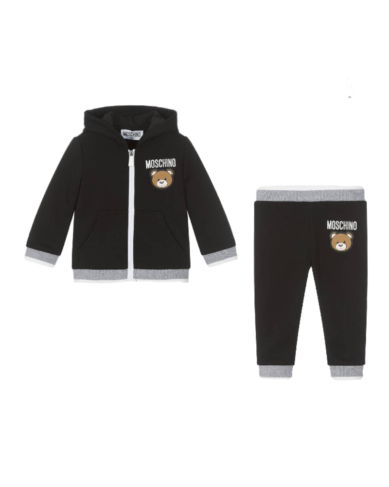 Baby Boys Black Hooded Tracksuit