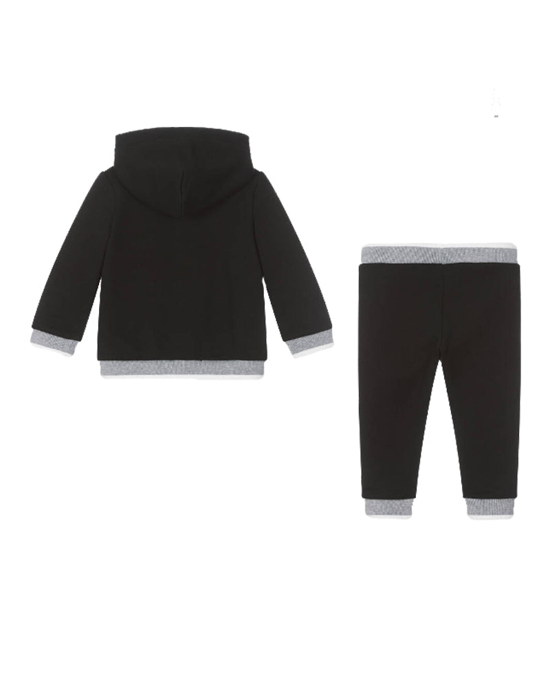 Baby Boys Black Hooded Tracksuit