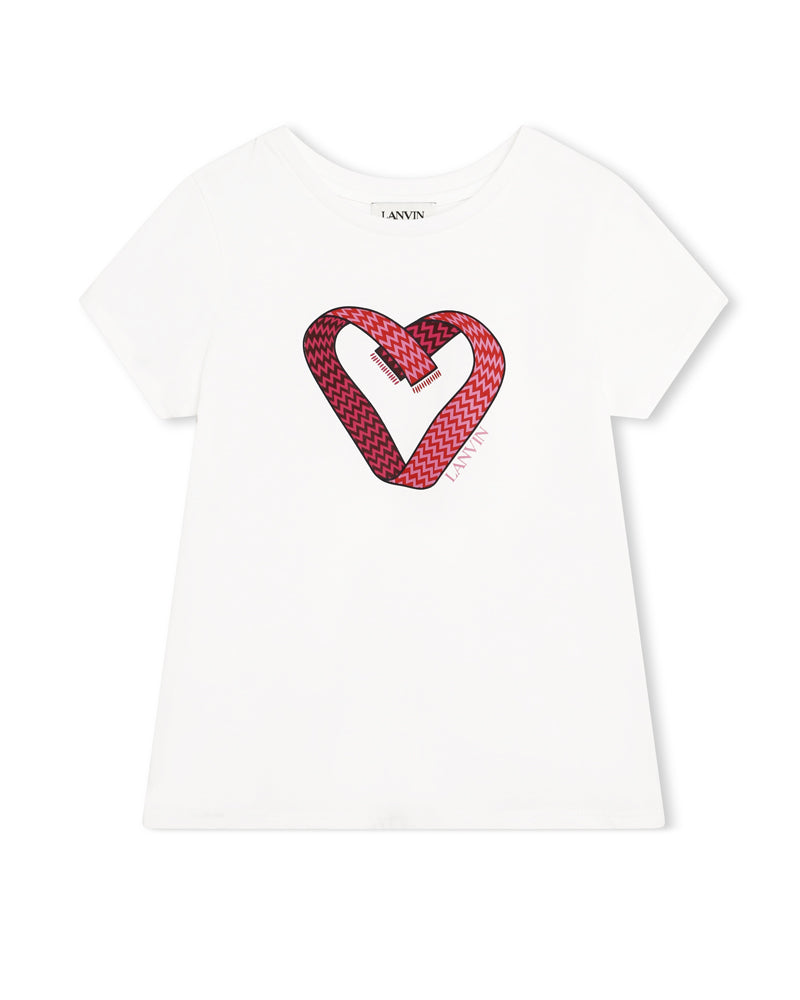 Girls White Heart T-Shirt