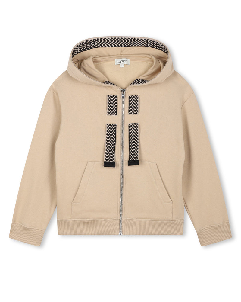 Boys Beige Hooded Sweater