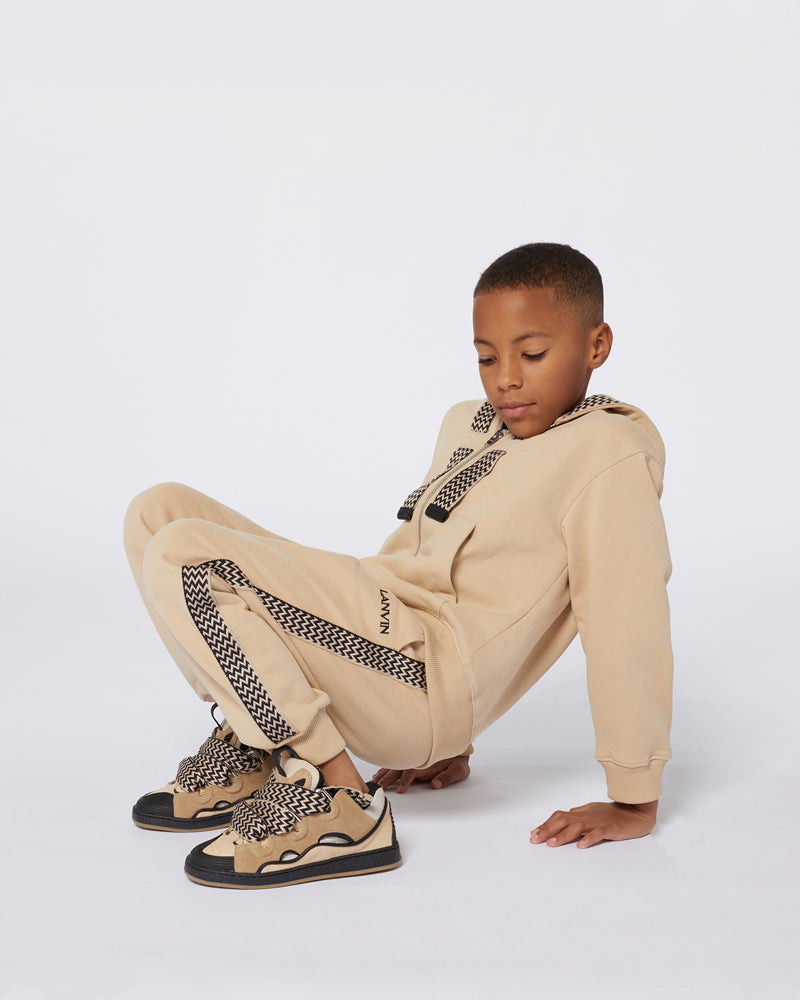 Boys Beige Hooded Sweater