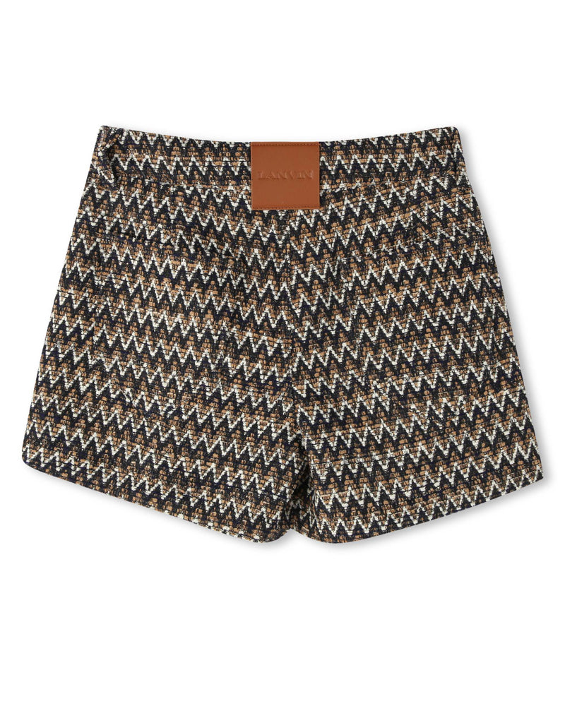 Girls Beige/Black Tweed Skort