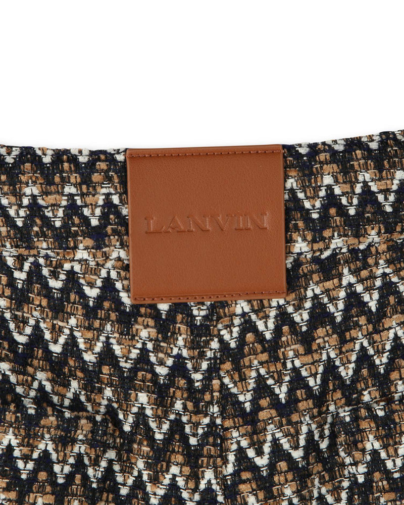 Girls Beige/Black Tweed Skort