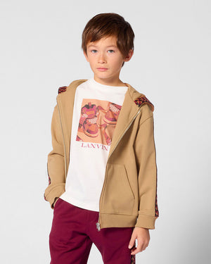 
  
    Lanvin
  
 Boys Beige Embroidered Logo Sweater