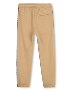 
  
    Lanvin
  
 Boys Beige Embroidered Logo Track Pants