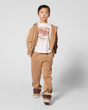 
  
    Lanvin
  
 Boys Beige Embroidered Logo Track Pants