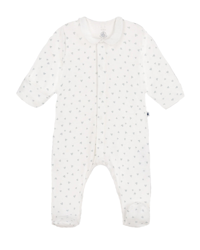 
  
    Petit
  
    Bateau
  
 Baby Ivory Mini Heart Onesie