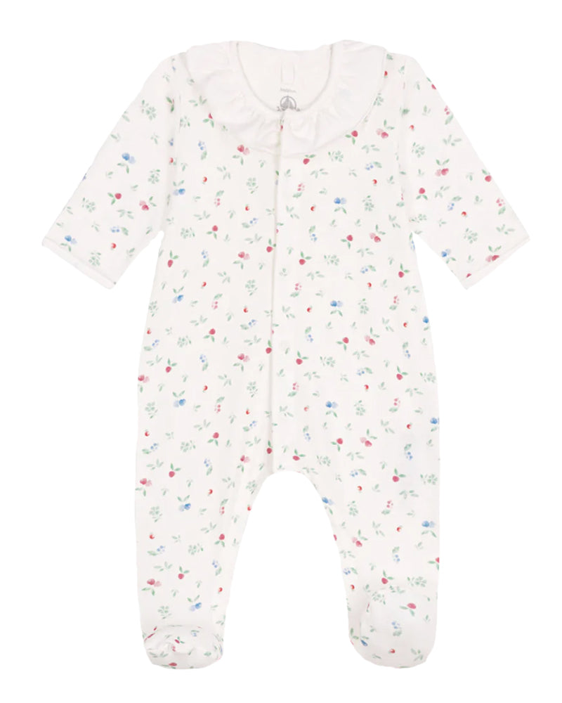 
  
    Petit
  
    Bateau
  
 Baby Girls Ivory Floral Onesie