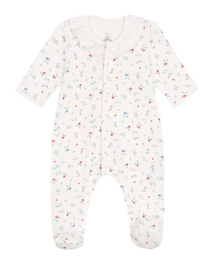 
  
    Petit
  
    Bateau
  
 Baby Girls Ivory Floral Onesie
