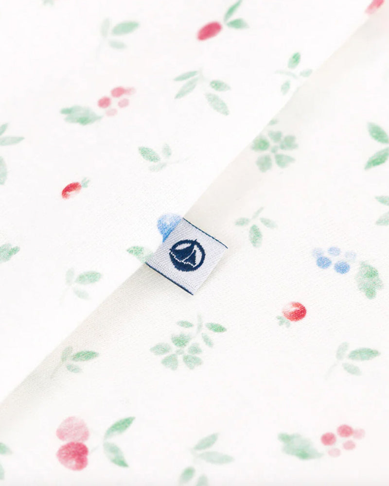 
  
    Petit
  
    Bateau
  
 Baby Girls Ivory Floral Onesie