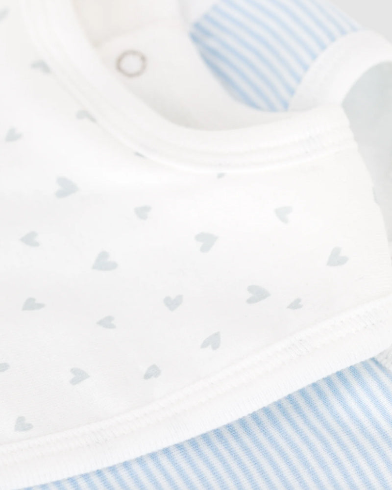 
  
    Petit
  
    Bateau
  
 Baby Boys Blue/White 2 Pack Bib Set