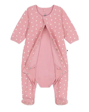 
  
    Petit
  
    Bateau
  
 Baby Girls Pink Heart Onesie