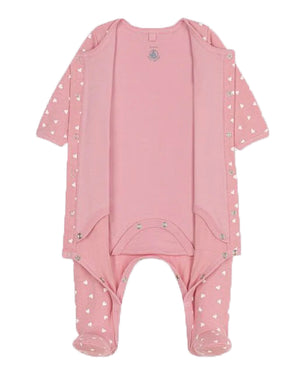 
  
    Petit
  
    Bateau
  
 Baby Girls Pink Heart Onesie