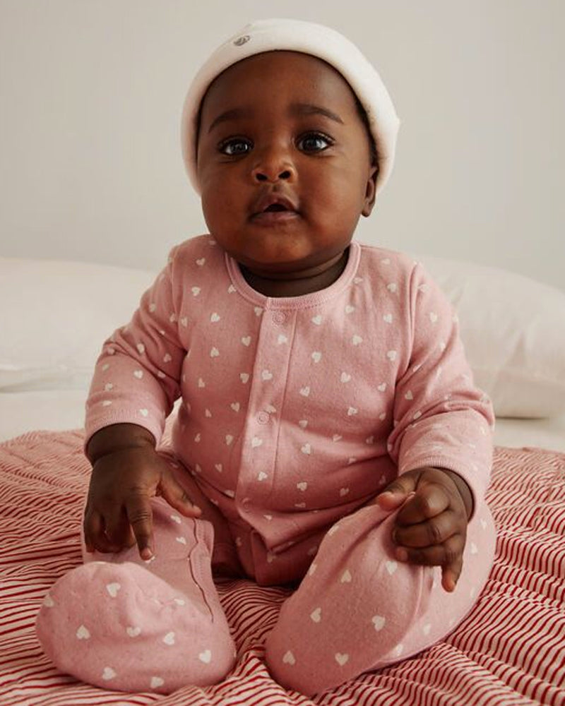 
  
    Petit
  
    Bateau
  
 Baby Girls Pink Heart Onesie