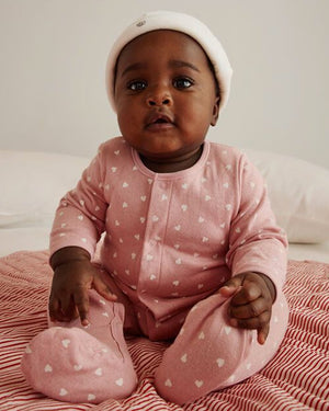 
  
    Petit
  
    Bateau
  
 Baby Girls Pink Heart Onesie