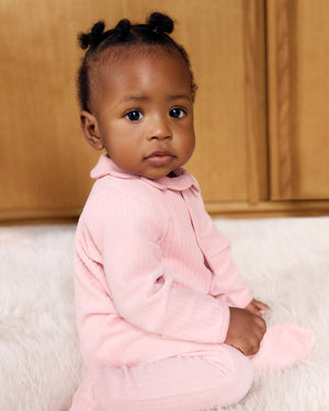 
  
    Petit
  
    Bateau
  
 Baby Girls Pink Velour Onesie