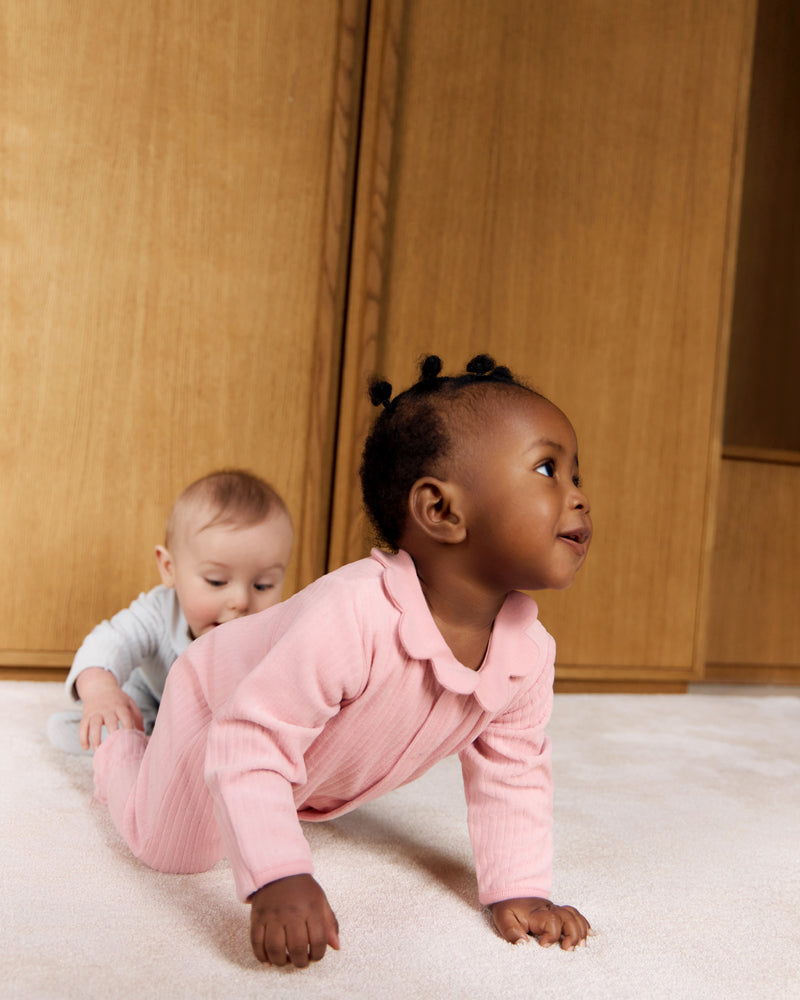 Baby Girls Pink Velour Onesie