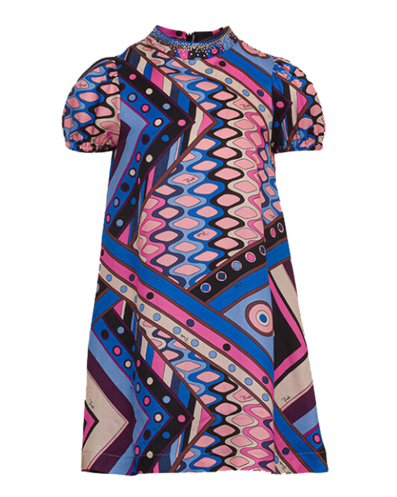 Girls Pink Multi/Print Woven Dress