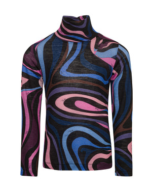 
  
    Emilio
  
    Pucci
  
 Girls Multi/Print Mock Neck Top