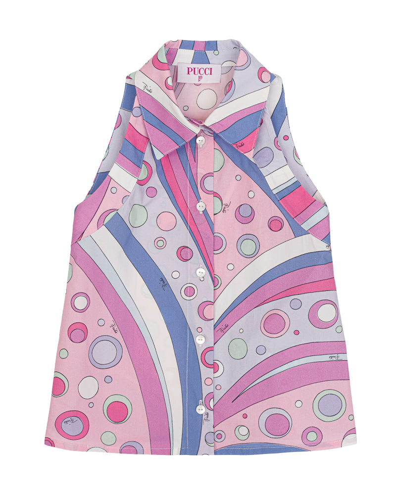 Girls Multi/Print Sleeveless Blouse