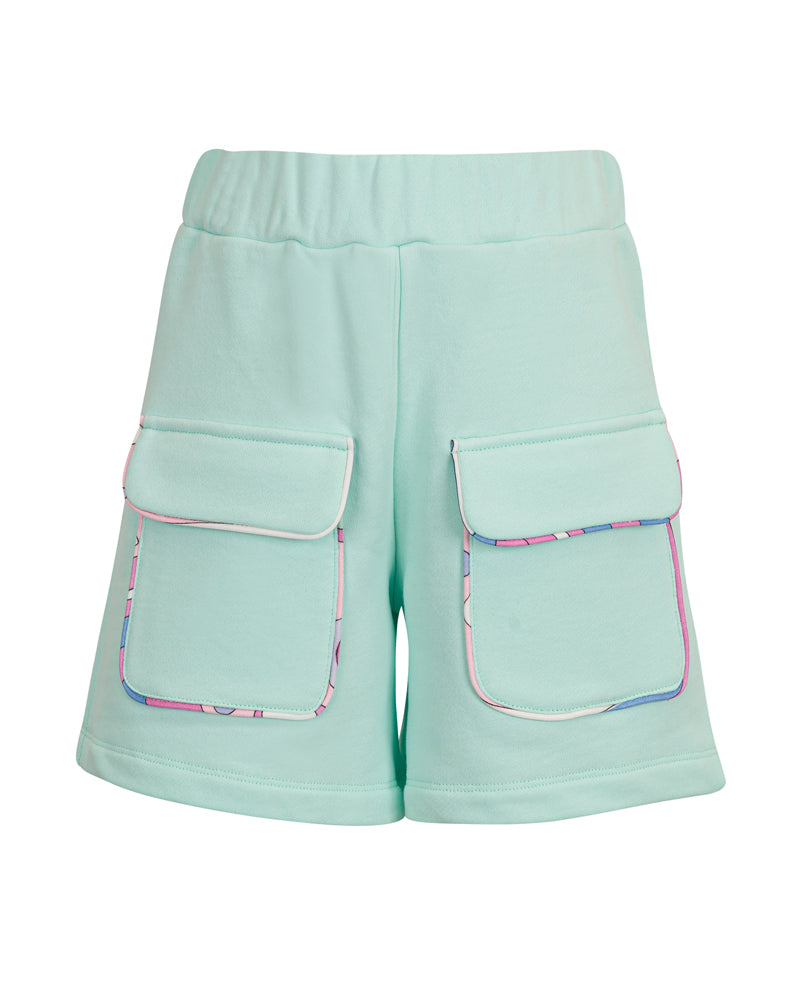 Girls Green Pocket Shorts