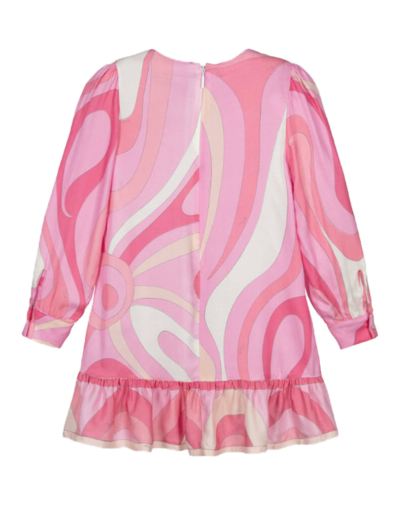 Girls Pink Printed Dress