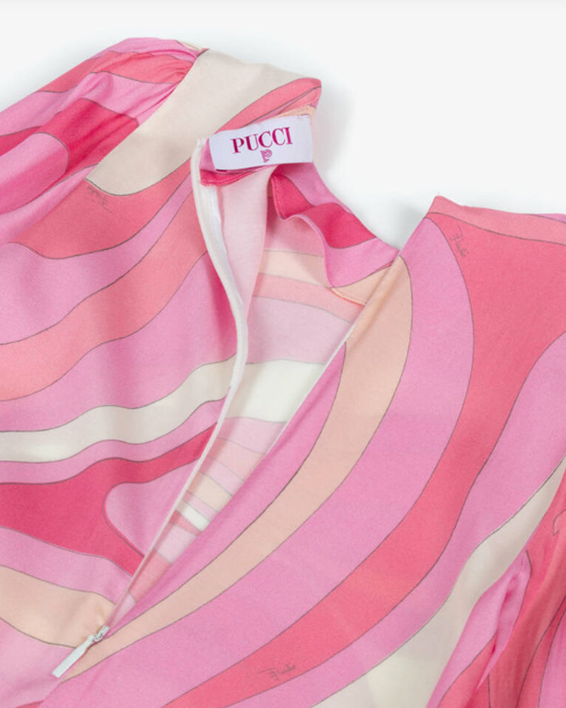 Girls Pink Printed Dress