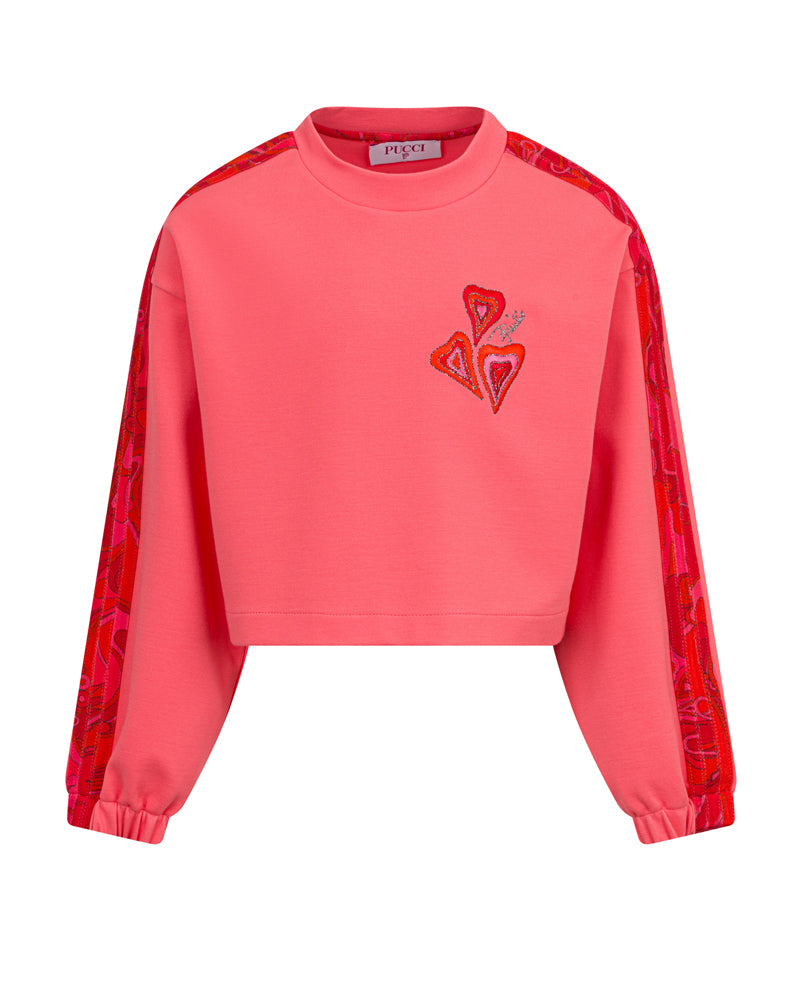 Girls Red Heart Sweater