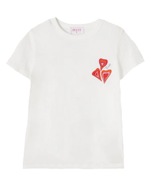 
  
    Emilio
  
    Pucci
  
 Girls White Heart T-Shirt
