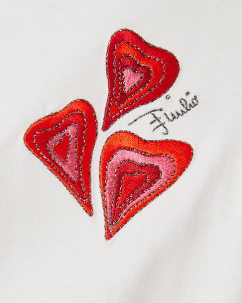 Girls White Heart T-Shirt