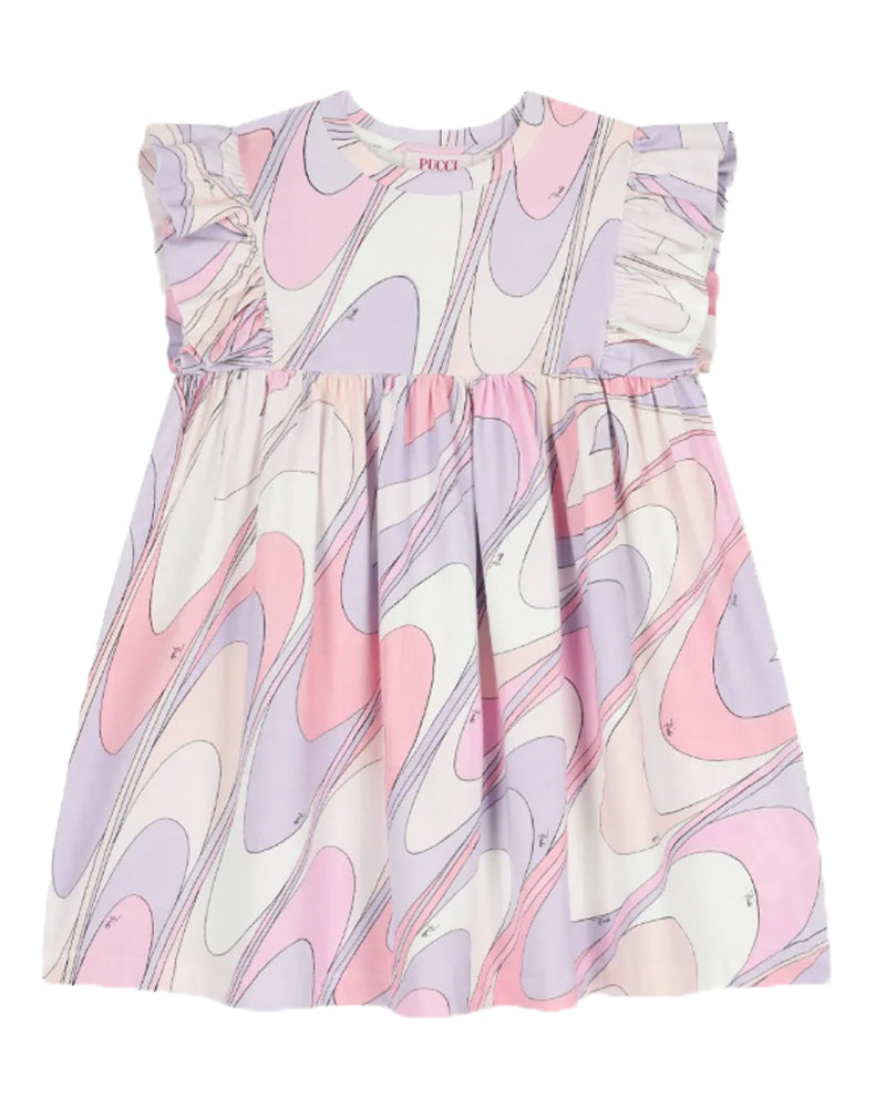 
  
    Emilio
  
    Pucci
  
 Girls Multi/Print Ruffle Sleeve Dress