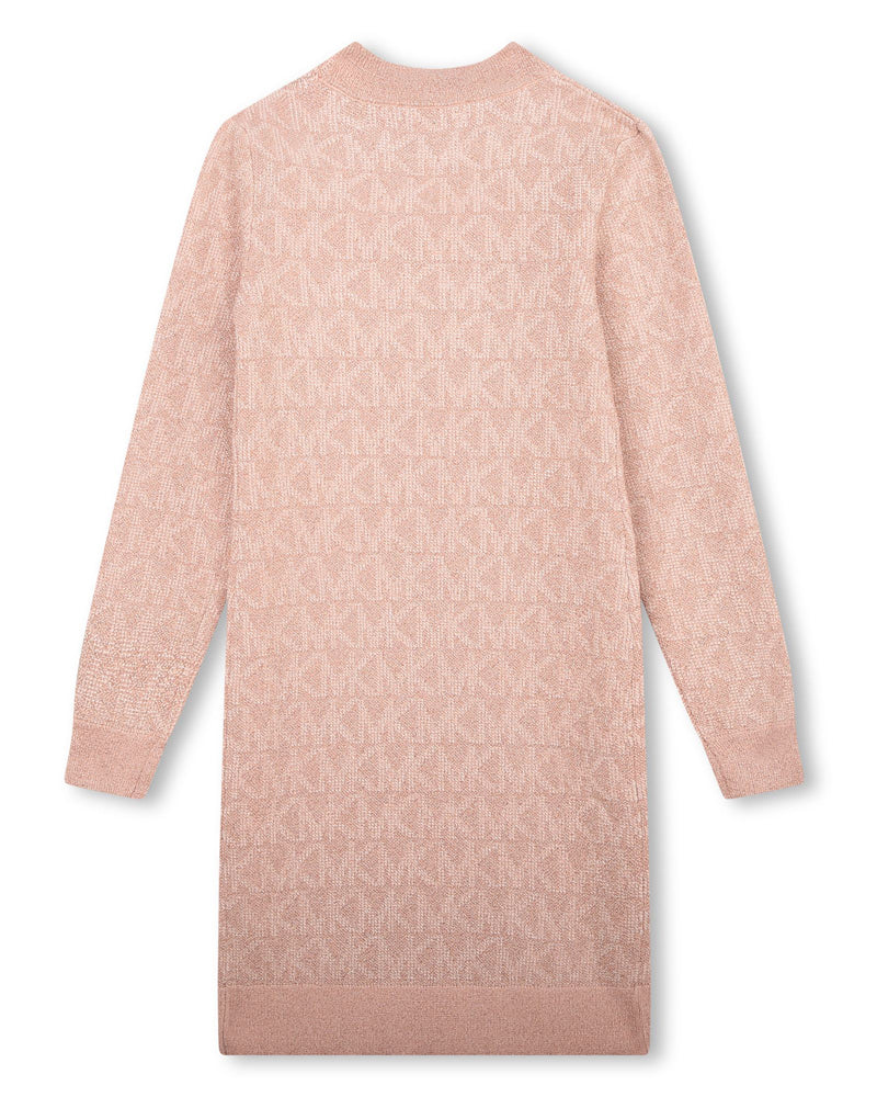 Michael Kors Girls Pink Knit Sweater Dress - Designer Kids Wear