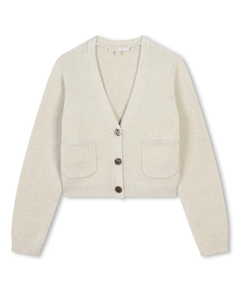 Girls Ivory Knit Cardigan